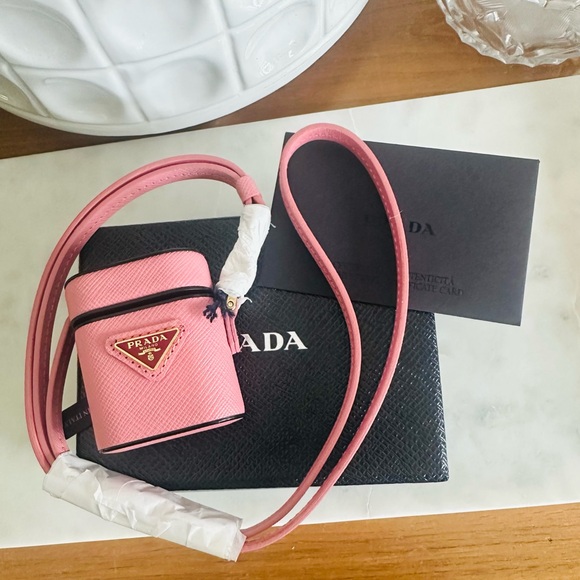 NWT PRADA Bubblegum Pink Ear Buds Crossbody Bag Holder - Picture 1 of 8